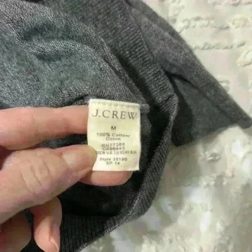 J. Crew Gray V-Neck Lightweight Cotton Men’s Sweater Size Medium